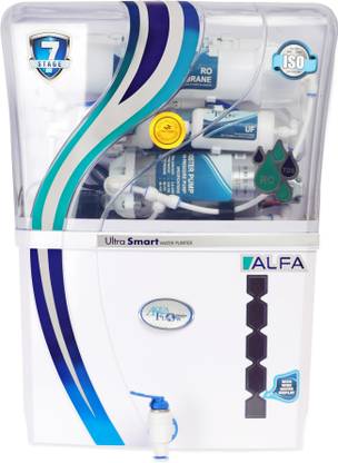 Aqua Flow Enterprises ALFA Ultra Smart (MIneral) 12 L RO + UV + UF + TDS Control + UV in Tank Water Purifier