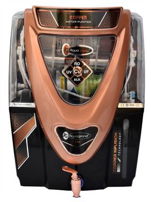 Aquagrand Black Epic Model  filter 15 L RO + UV + UF + TDS + Copper Water Purifier