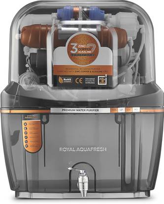 Royal Aquafresh ESC MINI TPT SMOKE SWIFT 10 L RO + UV + UF + Copper + TDS Control Water Purifier with Prefilter
