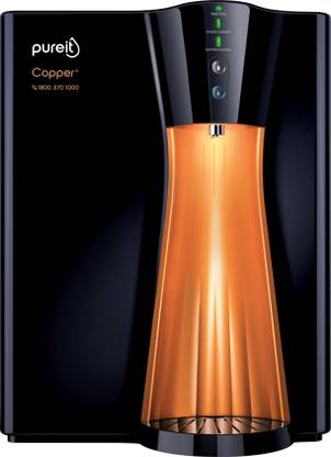 Pureit Copper 8 L RO + UV + MF + Minerals + Copper Water Purifier Suitable for all - Borewell, Tanker, Municipality Water