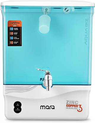 MarQ by Flipkart AQUA BIZ GREEN 12 L RO + UV + UF + TDS + ALK + Copper Water Purifier with Prefilter  (Green)