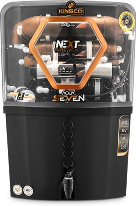 Kinsco Aqua Seven Copper Zinc and Alkaline(Power of 3) 15 L RO + UV + UF + Copper Guard + pH enhancer Water Purifier