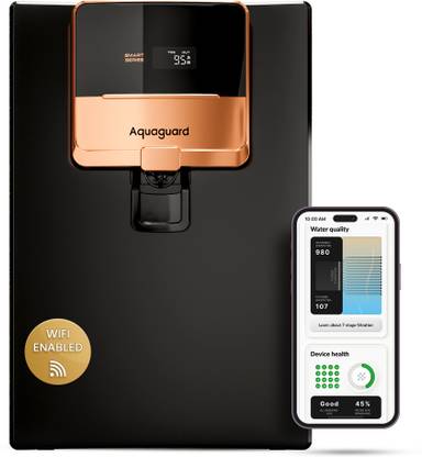 Aquaguard Ritz Pro 2X Life, WiFi-enabled, Smart IoT, 9-Stage 6.2 L RO + UV + Copper Water Purifier Titanium Duo Filters last for 2 years |Wi-Fi enabled SMART Filter Life Monitoring |Automated Service Alerts | Water Quality Monitoring | Water consumption Tracker | IoT