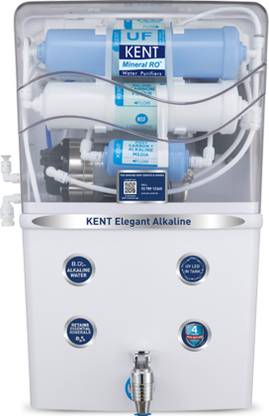 KENT Elegant Alkaline 8 L RO + UV + UF + TDS Control + Alkaline + UV in Tank Water Purifier