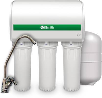 AO Smith X5+ 7.5 L RO Water Purifier | 100% RO + Min-Tech (Mineraliser Technology)|6-Stages of Purification| Under the Sink placement| Suitable for all - Borewell, Tanker, Municipality Water