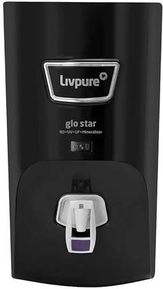 LIVPURE LIV-GLO-STAR-BLACK 7 L RO + UV + UF + Minerals Water Purifier 7 STAGE ADVANCED PURIFICATION| SUITABLE FOR ALL - BOREWELL, TANKER, MUNICIPALITY WATER