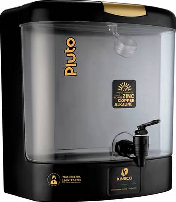 Kinsco Pluto Led Display Zinc Copper With Alkaline(TDS UPTO 200) 7 L UV + UF + Copper Water Purifier with Prefilter