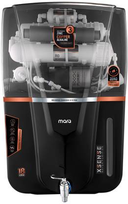 MarQ by Flipkart Black Smoke Audy India 1st BIS (IS 16240 :2023) CM/L8100159306 18 L RO + UV + UF + TDS + ALK + Copper Water Purifier