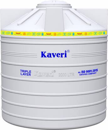 Kaveri 3 Layers Tank Safe for Drinking Water Insect & Rust Proof for Buildings 2000 L Water Tank