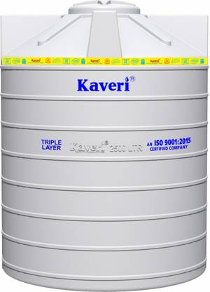Kaveri 3 Layers Tank Safe for Drinking Water Insect & Rust Proof for Buildings 2500 L Water Tank