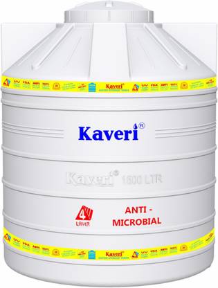Kaveri 4 Layers Tank Safe for Drinking Water Insect & Rust Proof for Buildings 1500 L Water Tank