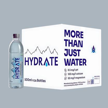 HYDRATE Ionized Alkaline Water With Essential Nutrients and Perfectly Balanced pH 8.5 Mineral Water