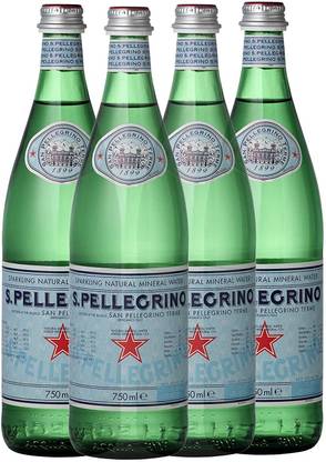SAN PELLEGRINO Sparkling Natural Mineral Water Bottle, 4 x 750 ml Mineral Water