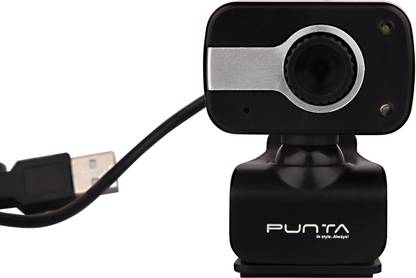 Punta High Resolution Webcam 480P With Built-in Microphone & CMOS Sensor 0.3 HD  Webcam with Built-In Microphone with Night Vision USB Connectivity