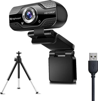 BigPassport Ultra HD Inbuilt Mic 2 MP Webcam USB Connection | Night Vision | Noise Cancellation 2 HD  Webcam with Built-In Microphone with Night Vision USB Connectivity