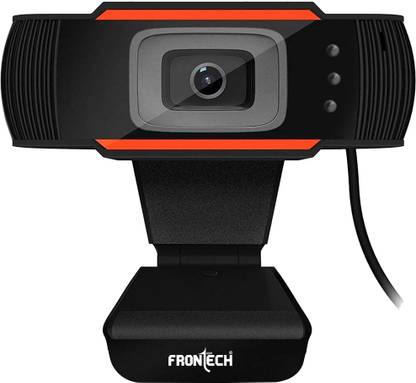 Frontech FT-2255 USB Webcam-1280x720 High-Resolution CMOS Sensor|Built-in Mic| LED Lights 0.92 HD  Webcam with Built-In Microphone USB Connectivity