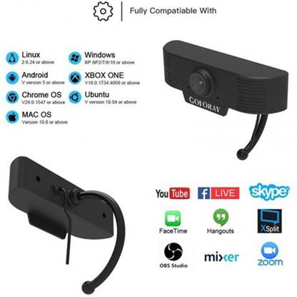 Lyla USB Computer Camera Laptop HD Webcam MIC Camera Microphone Video Recording 2 HD  Webcam with Built-In Microphone with Night Vision USB Connectivity