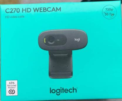 Logitech C270 HD 720 HD  Webcam with Built-In Microphone USB Connectivity