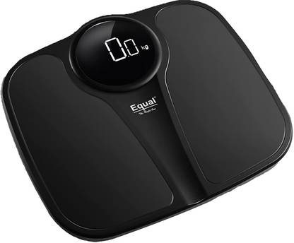 Equal Digital Personal Body Weighing Scale, ABS Build Electronic Weight Machine -Black Weighing Scale