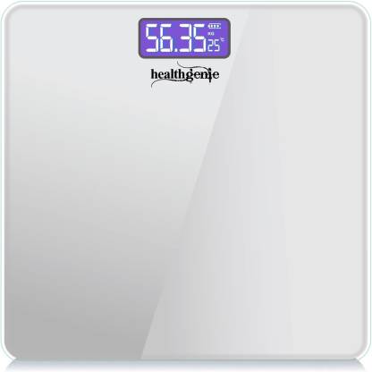 Healthgenie Thick Tempered Glass LCD Display Digital Weight Machine With 2 Years Warranty Weighing Scale