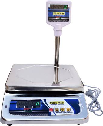 ULTRA MAX Steel Body Digital Weight Machine With Pole Display Digital Scale 30 KG Weighing Scale