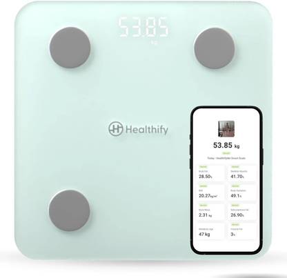 Healthifyme Smart Scale | Track 11+ Key Body Metrics | Data Driven Smart Weight Loss Scale Weighing Scale