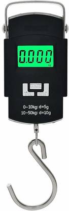 TheNextStore WH-A08 Acrylonitrile Butadiene Styrene Portable Electronic Weighing Scale Up-to 50 kg with LCD Display and Back Light, Small, Black (WH A08 Scale) Weighing Scale