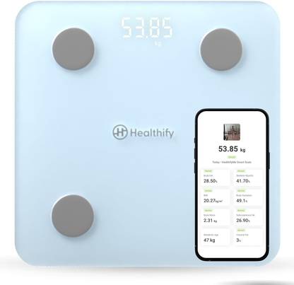 Healthifyme Smart Scale | Track 11+ Key Body Metrics | Data Driven Smart Weight Loss Scale Weighing Scale