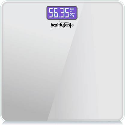 Healthgenie Thick Tempered Glass LCD Display Digital Weighing Scale