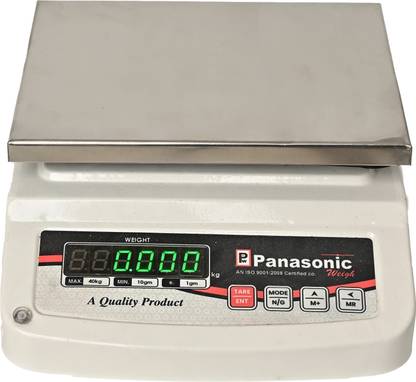 Panasonic PWS-401,40Kg ACCURACY:1G Stainless Steel Square Platter,with EcoSense Technology Weighing Scale