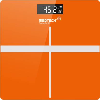 Medtech WS04 Digital Weighing Scale with LCD Panel & Tempered Glass for personal use Weighing Scale