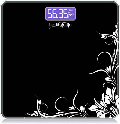 Healthgenie Thick Tempered Glass LCD Display Digital Weighing Scale