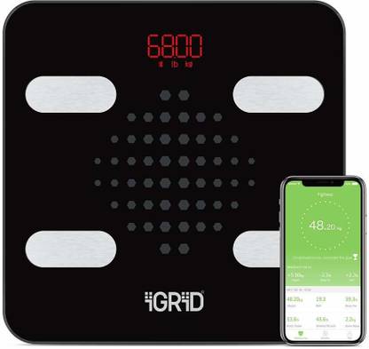 iGRiD Smart Body Fat Scale, Digital Bathroom Scale for Body Weight, BMI, and Weight Loss, Sync 13 Key Body Compositions and Other Fitness Apps, with FEELFIT App Weighing Scale