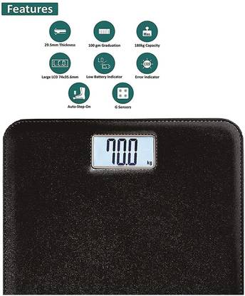 SELMEZ Electric Personal Body Weight Machine LCD Display Weight Machine (Gray) Weighing Scale