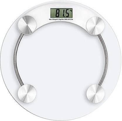 MCP Transparent Round Digital Glass Personal Weight Scale for Home Use 180 Capacity Weighing Scale