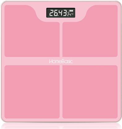HOMEBASIC Digital Body Weight Machine with LCD Display & 180kg Capacity, Auto On/Off Weighing Scale