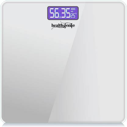 Healthgenie Thick Tempered Glass LCD Display Digital Weighing Scale
