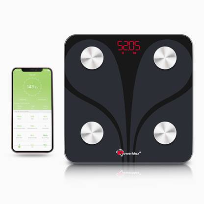 Powermax Fitness BAC-130 Bluetooth Body Fat Scale, BMI, Composition Analyser with SmartPhone App Weighing Scale