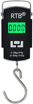 texla 50 Kg Digital LCD Display Pocket Portable Hanging Weighing Scale (Black) Weighing Scale