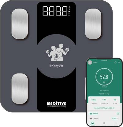 MEDITIVE ELECTRONIC LCD DIGITAL BATHROOM SCALES Weighing Scale
