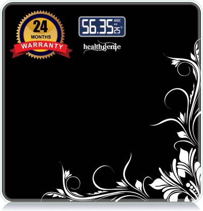 Healthgenie Thick Tempered Glass LCD Display Digital Weighing Scale