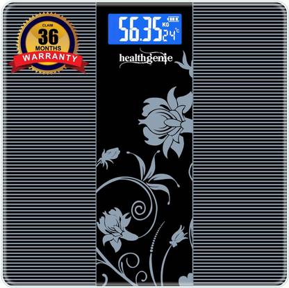 Healthgenie Thick Tempered Glass LCD Display Digital Weight Machine With 2 Years Warranty Weighing Scale