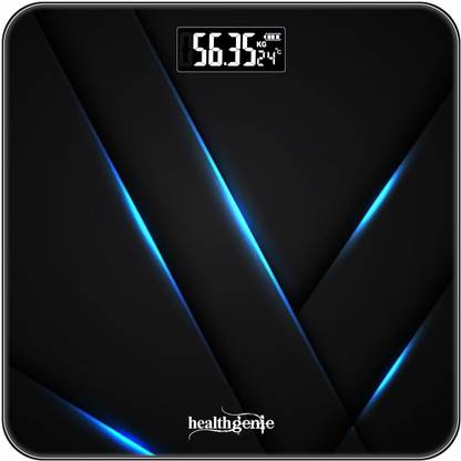 Healthgenie Digital Weight Machine Thick Tempered Glass LCD Display 2+1 Yr extended Warranty Weighing Scale