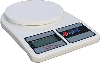 SHREEJI COLLECTION Digital Kitchen Weighing Machine Multipurpose Electronic Weight Scale with Backlit LCD Display for Measuring Food, Cake, Vegetable Weighing Scale Weighing Scale (White) Weighing Scale