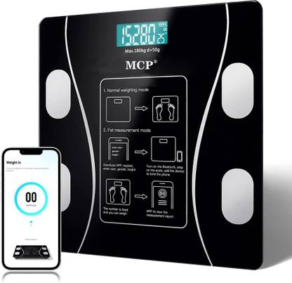 MCP Bluetooth Weight machine for Human Body Weigh Scale Fat Analyzer Digital Smart Weighing Scale