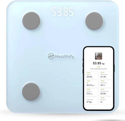 Healthifyme Smart Scale | Track 11+ Key Body Metrics | Data Driven Smart Weight Loss Scale Weighing Scale