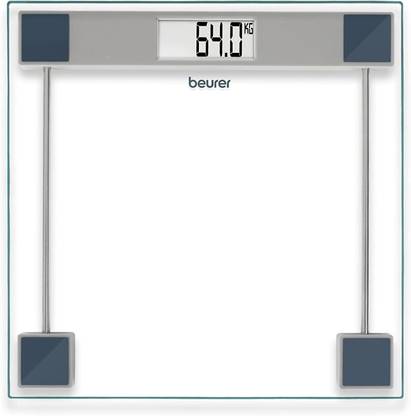 Beurer GS 11 Glass Bathroom weight Scale with Transparent LCD Digital Display- Pack 1 Weighing Scale