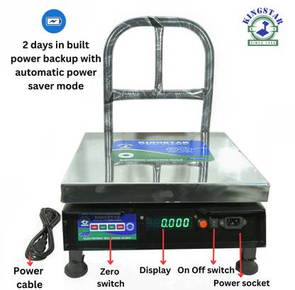 King Star 350X350MM Kitchen Scale Cap.100Kg Acc.10g Min.200g Platform Size 14X14 Inches. Weighing Scale