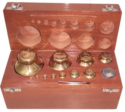 Krishak Brass/Bullion Cylindrical Weights 2kg-1mg with Box Weight Box