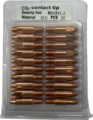 NGWELD METAPOD M6 X 28 1.2mm MIG Welding Tips Copper (Pack of 20 Pcs) for Inverter Welding Machine